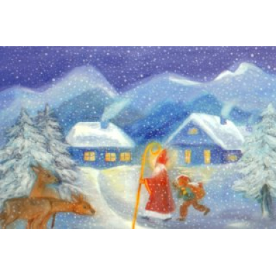 Kaart Sinterklaas in de sneeuw